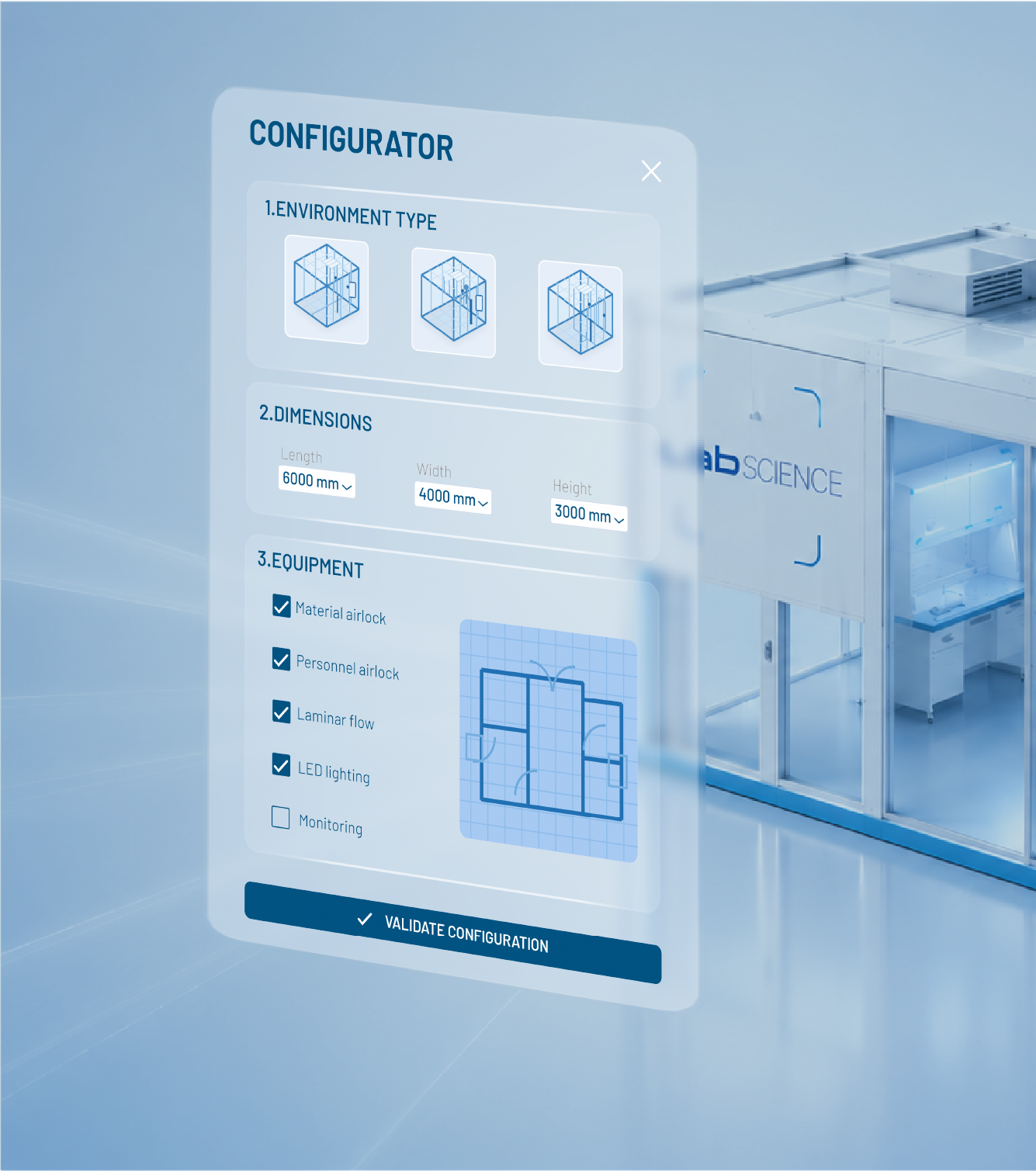 Salle blanche modulaire - Lab Science configurator-labscience