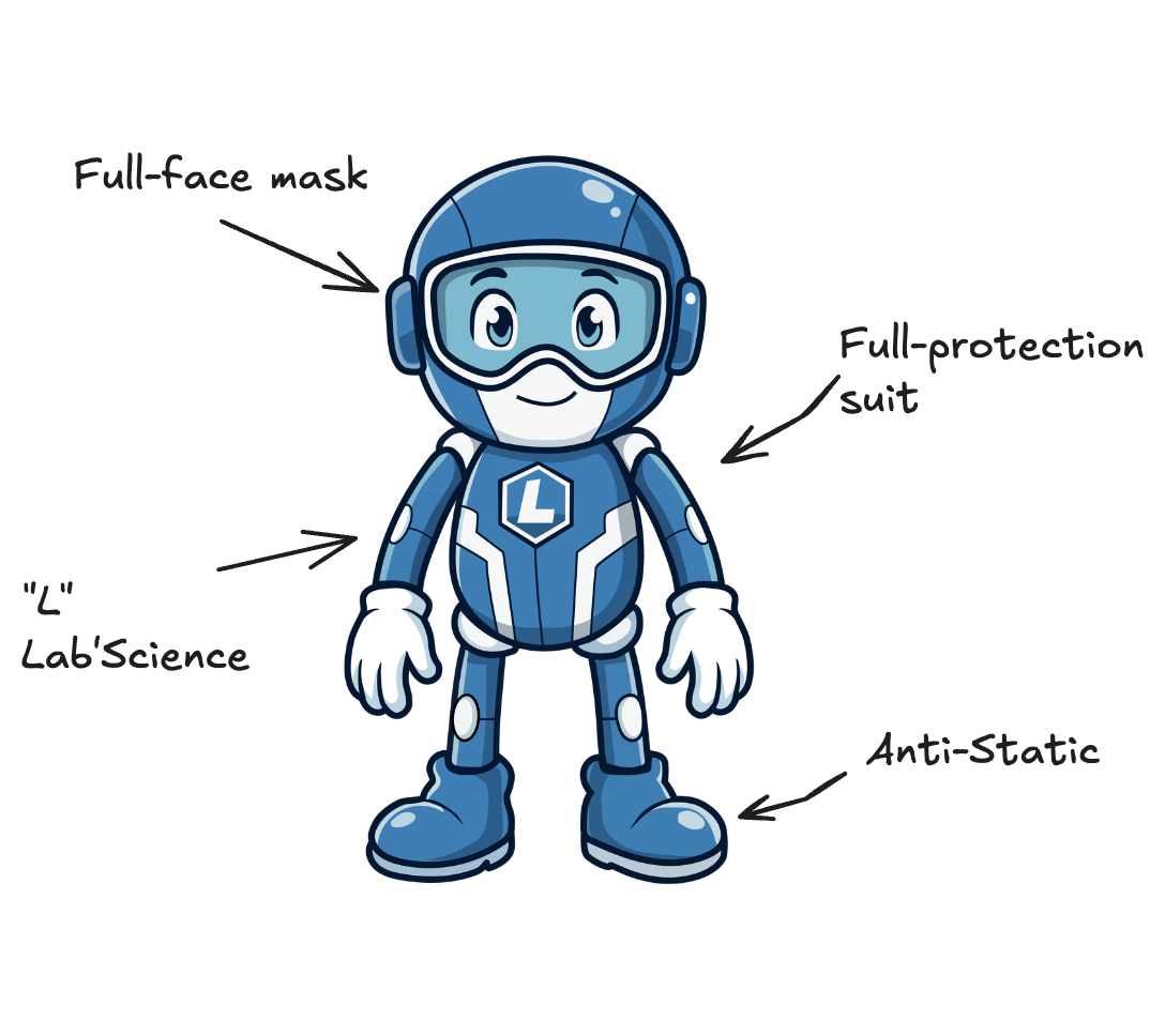 Néo'Lab, Lab'Science mascot, specialist in modular cleanrooms